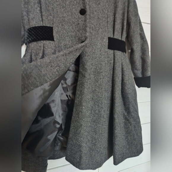Rothschild Black Wool Girls Coat Size 5 - Picture 3 of 8